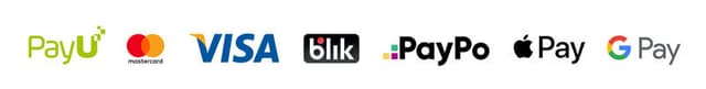 Metody platnosci: Visa, Mastercard, BLIK, Przelewy24